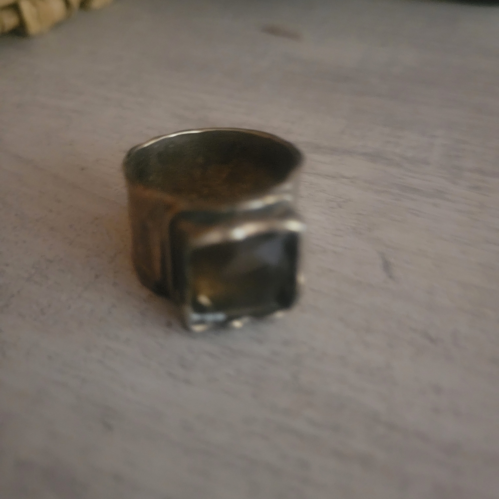 Silpada Silver and Brown Square Ring